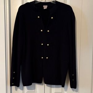 Chico's Elegant Black Jacket with Gold Accents